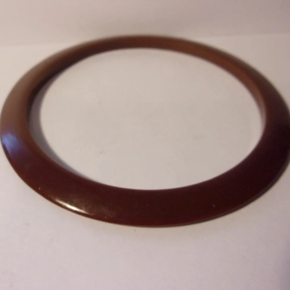 Vintage Brown Bakelite Space Bangle Bracelet